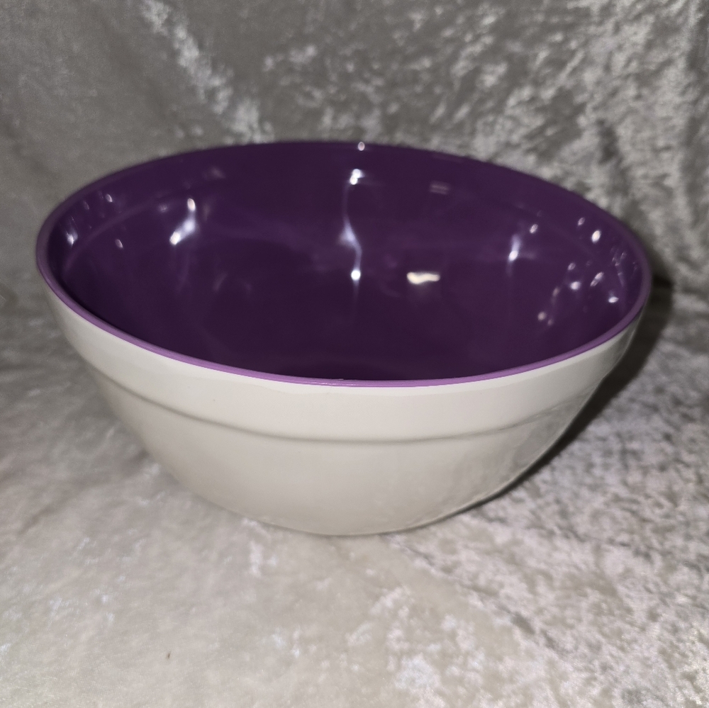 EUC Rae Dunn Melamine POTION Large Bowl White W/Purple Lining - Picture 4 of 6